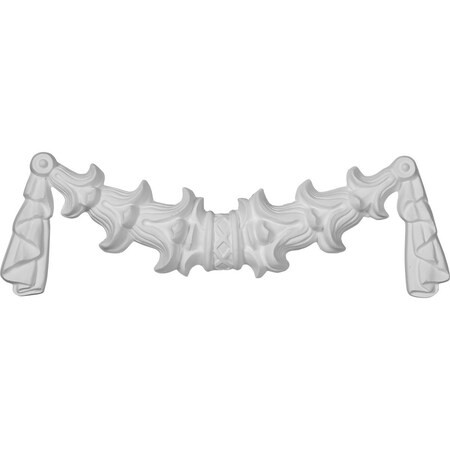 Ekena Millwork 9 1/2"W x 3 1/8"H x 5/8"P Bell Flowers with Swag Onlay ONL09X03X01BL